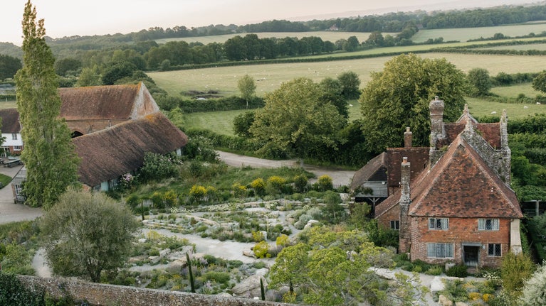 The Delos garden from the top of the Tower at Sissinghurst Castle